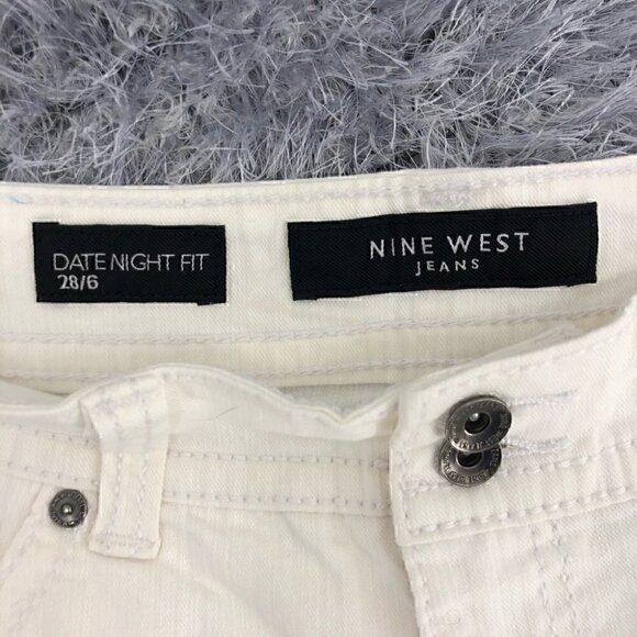 Nine West Women’s 6 White Capri Pants Bling Embellished - Picture 5 of 16